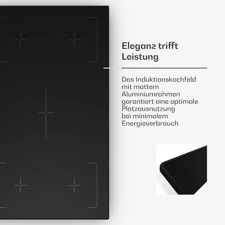Klarstein Velaire Induktionskochfeld 90cm, 5 Zonen, 7200W Boost, Touch-Slider, Timer, Kindersicherung, Restwärmeanzeige, Flexzonen, Glas – Bild 4