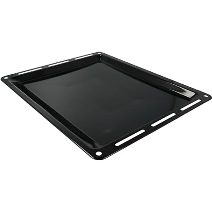 VHBW Backblech kompatibel mit Siemens HB676G0S1/28, HB676GBS1/01, HB676GBS1/05, HB676GBS1/35, HB678GBS6/05 - 45,8 x 36,5 x 4 cm, antihaftbeschichtet, emailliert, schwarz, spülmaschinenfest – Bild 2