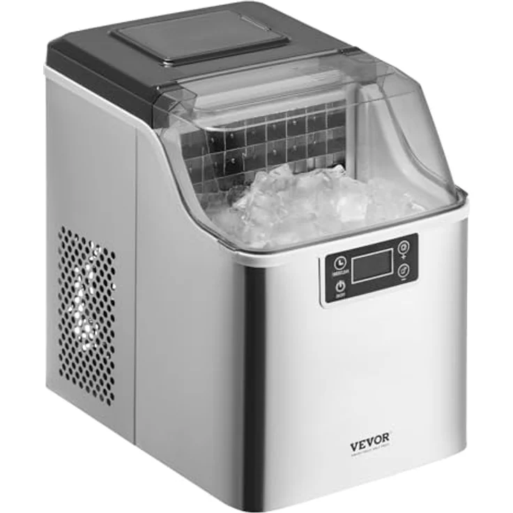 VEVOR Eismaschine, tragbarer Eisbereiter mit 24 Eisstücken in 15 Minuten, 20,4 kg/24 Stunden, Silber – Bild 9