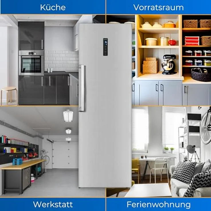 Exquisit Vollraumkühlschrank KS360-V-HE-040D inoxlook | Kühlschrank ohne Gefrierfach freistehend 359 L Volumen | NoFrost | Vollraumkühlschrank ohne Gefrierfach – Bild 5
