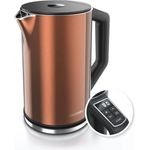 Arendo Wasserkocher ELEGANT, 1,5 l, 2200 W, Edelstahl, Doppelwand, Temperatureinstellung 40° - 100 °C mit Anzeige - Preisvergleich