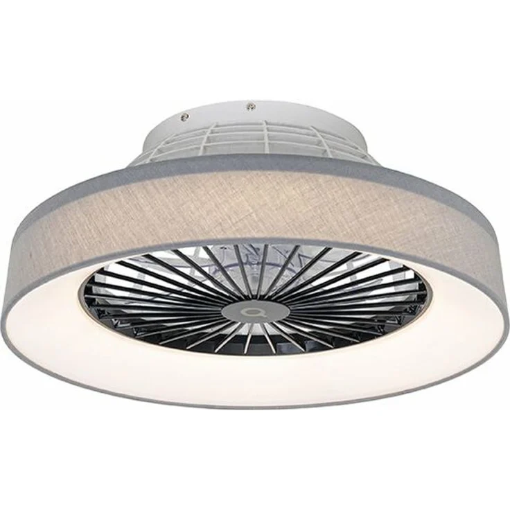 QAZQA Deckenventilator Emily, grau 47cm mit dimmbarer LED und Fernbedienung, Sterneffekt