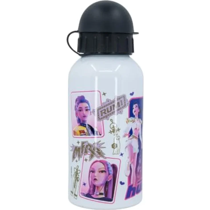 K-Pop Demon Hunters Trinkflasche Aluminium 400 ml, leichte Kinderflasche für Schule und Freizeit, kompakt und handlich – Bild 4