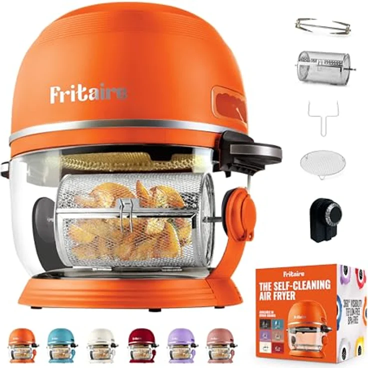 OTTO Fritaire 11534 Heißluft-Fritteuse BPA-frei Orange mit selbstreinigender Glasschüssel und 360°-Heißluftstrom – Bild 1