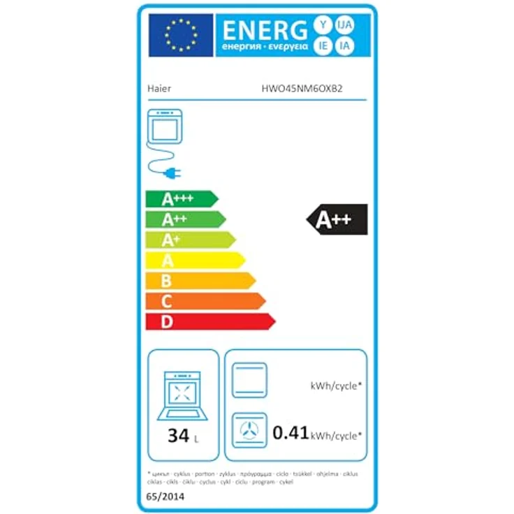 Haier HWO45NM6OXB2 Kompakt-Dampfbackofen, 5 Backofenfunktionen + 3 Dampffunktionen, Schwarz, mit hOn-App und H2O-Clean Reinigungssystem – Bild 10