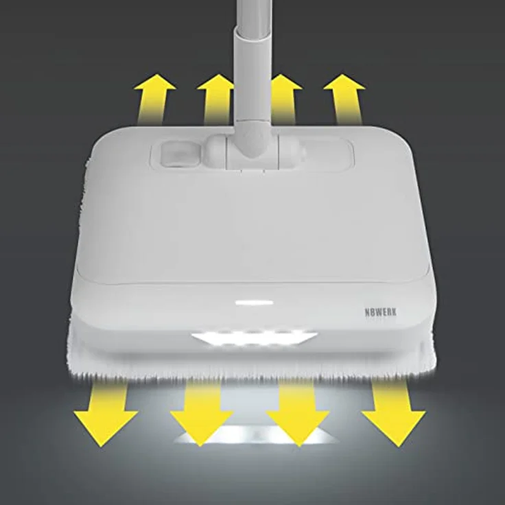 N8WERK Akku-Vibrationsmopp, elektrischer Wischmopp, Bodenwischer, Moonlight White Edition (01932) – Bild 5