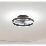 Lindby LED-Deckenventilator Momitu, schwarz, mit dimmbarer LED-Beleuchtung und Fernbedienung, Ø 50 cm