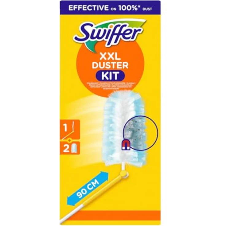 Swiffer Staubwischer Staubmagnet Starterkit, XXL Griff 90 cm mit 2 Tüchern (3-St.) – Bild 2