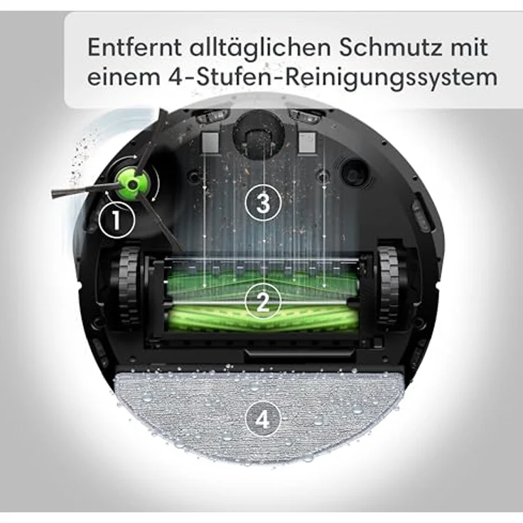 iRobot Roomba Combo j5 (j5176) Saug- und Wischroboter, Kartierung und PrecisionVision Navigation, 4-Stufen-Reinigung, Objekterkennung und -vermeidung, Indiv. Anpassung, Sprachassistentenkompatibel – Bild 4