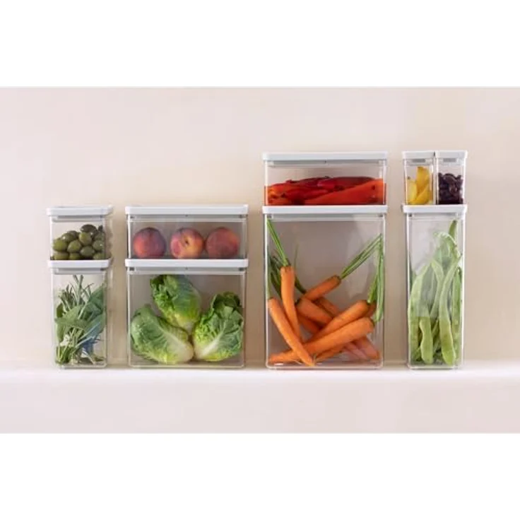 Brabantia Tasty+, Vorratsbehälter, rechteckig, 6,5 Liter, stapelbar, hellgrau/transparent, BPA-freier Kunststoff – Bild 6