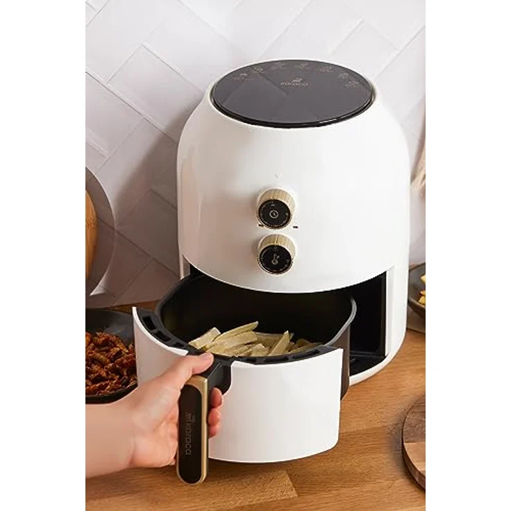 Karaca Multifry Heißluftfriteuse, Air fryer, einfache Reiningung, Energiesparend, gesund frittieren, 3,5 Liter, 1350 Watt – Bild 2