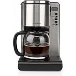 Nedis Kaffeemaschine | max. Kapazität: 1.5 l | Anzahl Tassen auf einmal: 12 | Warmhalten | Timer einschalten | LCD-Anzeige | Uhrfunktion | Aluminium/Schwarz