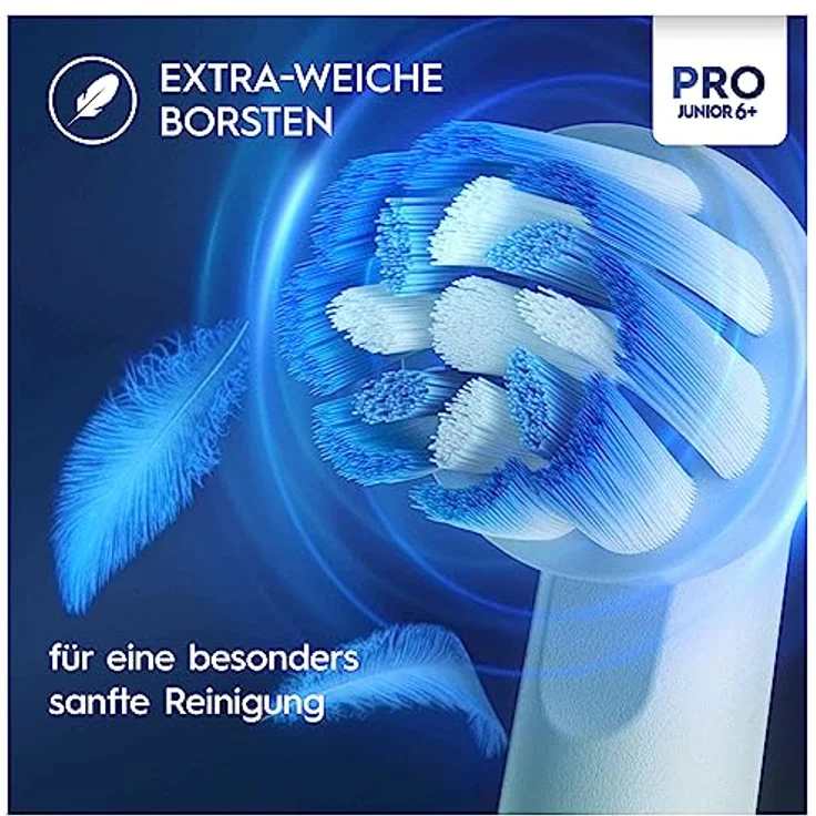 Oral-B, Elektrische Zahnbürste, Pro Junior 6+, wiederaufladbar, besonders weiche Borsten, für Kinder, blau – Bild 6