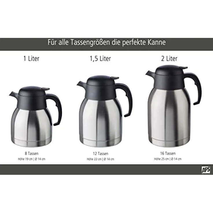 Aps Isolierkanne Classic, 1,0 Liter, Edelstahl – Bild 6