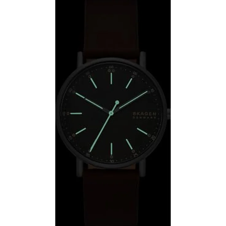 Skagen Herrenuhr Signatur Quartz 40 mm, Kirschholzfarbenes LederarmbandSKW6860 – Bild 5