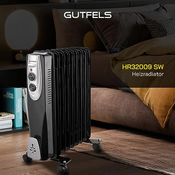 Gutfels HR 32009 sw Radiator, 2000 Watt, schwarz, Radiator – Bild 3