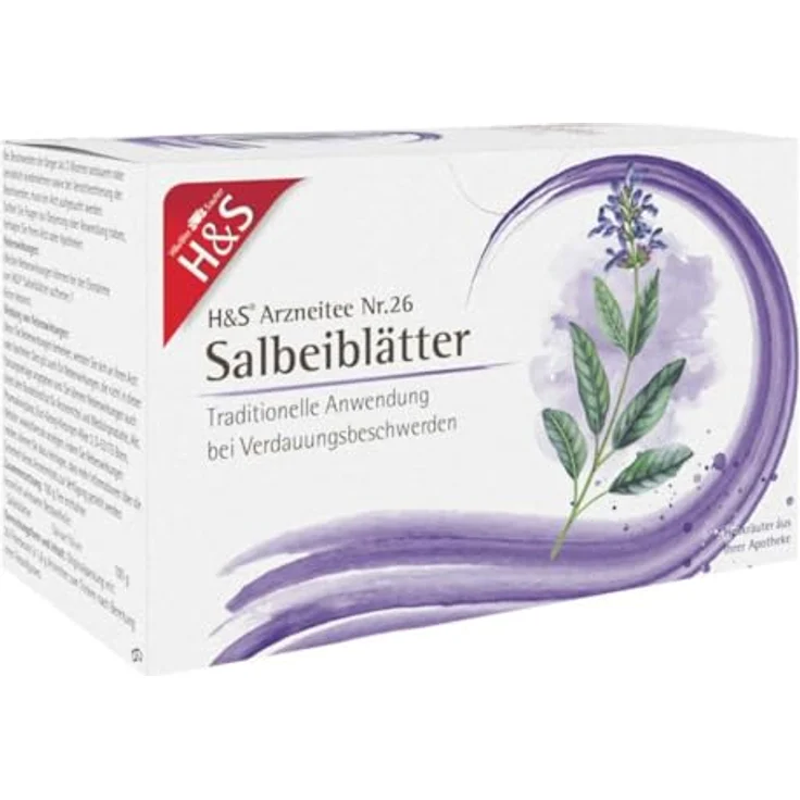 H&S Salbeiblätter Tee, Filterbeutel 20x1,6 g, bei Entzündungen der Mund- und Rachenschleimhaut – Bild 2