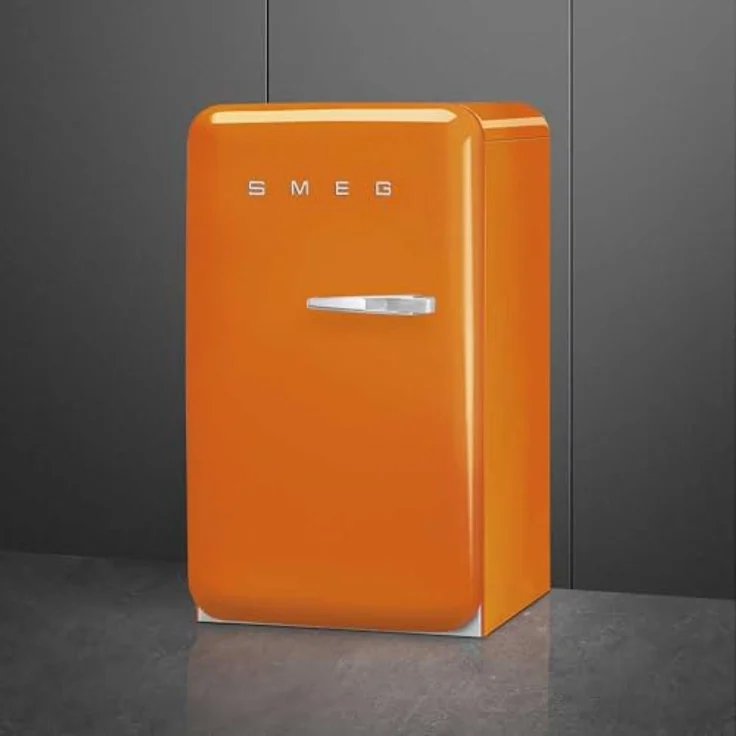 Smeg FAB10LOR6 Kühlschrank, Tisch Top Vintage, 122 l, Gefrierschrank 17 l, Scharniere links, mit Gemüsefach und LED-Beleuchtung, H 97 cm, orange – Bild 4