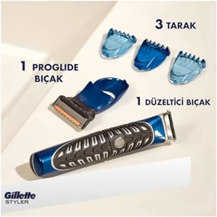 Gillette Styler Trimm- und Rasiergerät 4 in 1, abwaschbar mit Schneideaufsätzen für präzises Rasieren – Bild 4