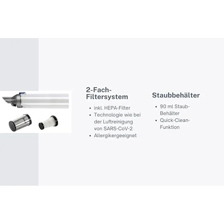 Genius Invictus One 2.0 Kleinstaubsauger Set 12-tlg., 20 min Akkubetrieb, blau – Bild 5