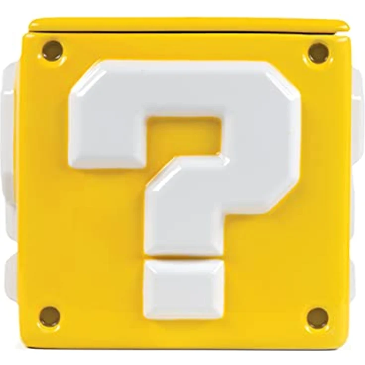 Pyramid International Super Mario Keksdose (Fragezeichen-Block-Design), Keks-Aufbewahrung und Vorratsdosen für die Küche, gelbe Keramikdose - offizielles Merchandise – Bild 1