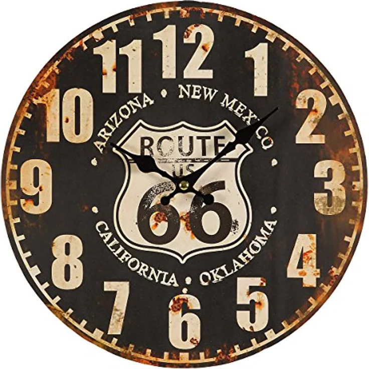 Ambiente Haus 84640 Route 66 Wanduhr 28 cm