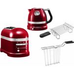 KitchenAid Toaster KitchenAid Artisan Wasserkocher, 2 Scheiben Toaster, Brötchenaufsatz, Chrom/schwarz - Preisvergleich