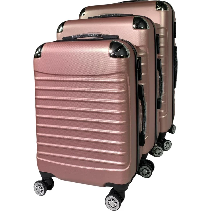 HTI-Living 3-teiliges Hartschalen-Kofferset Wave, stilvoll und robust, Gold