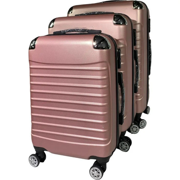 HTI-Living 3-teiliges Hartschalen-Kofferset Wave, stilvoll und robust, Gold