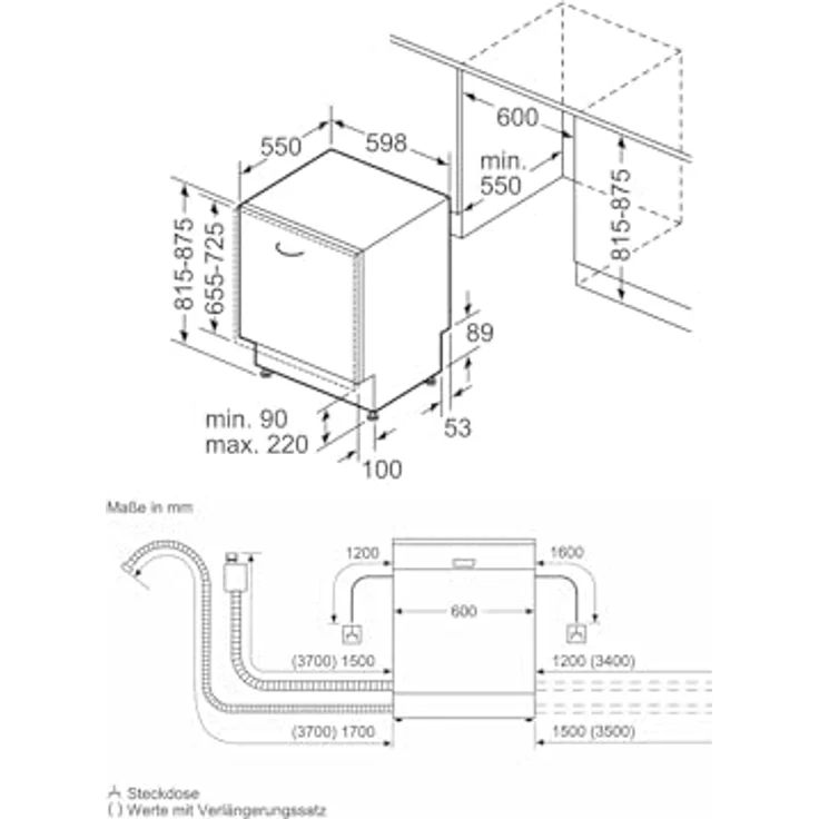 Siemens SN63EX22BE, Vollintegrierter Geschirrspüler, 60 cm, Energielabel A – Bild 8