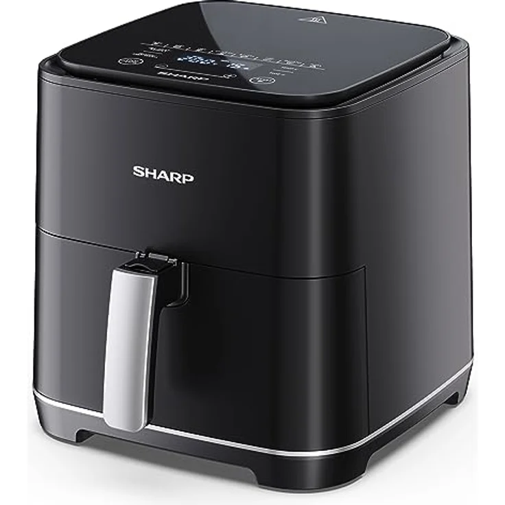 SHARP AF-GS552AE-B Heißluftfritteuse 5,5L mit digitaler Steuerung – Touchdisplay Funktion, 8 Programme, 1650W, Schwarz, Backen ohne Öl – Bild 2