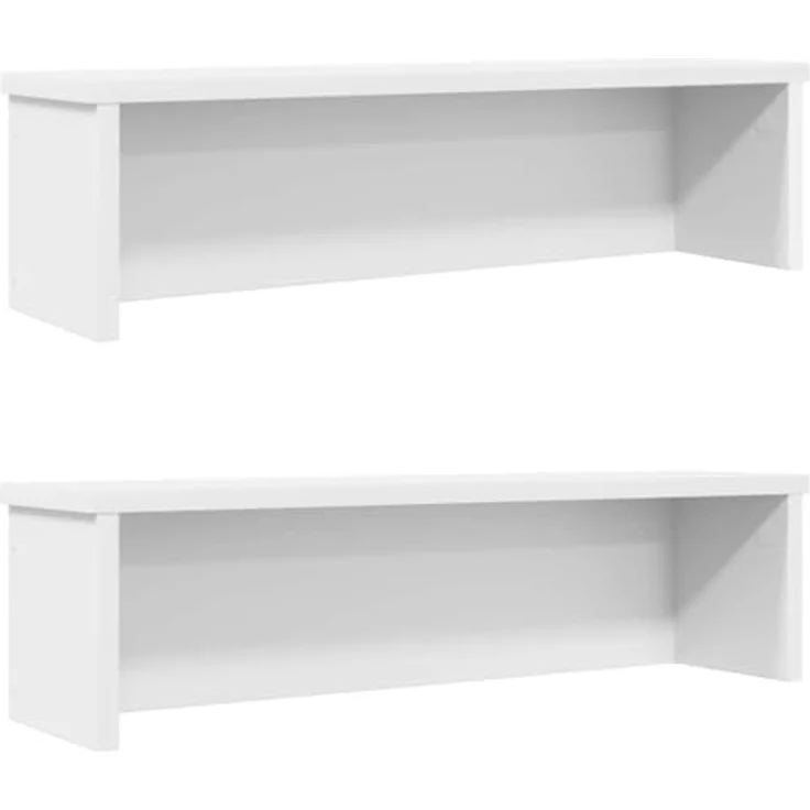vidaXL Küchenregale Stapelbar 2 STK. Weiß 50x15x16 cm, Küchen-Aufbewahrungsregal, Gewürzregal, Regal, Organizer Küche mit stapelbarem Design und starkem Holzwerkstoff – Bild 1