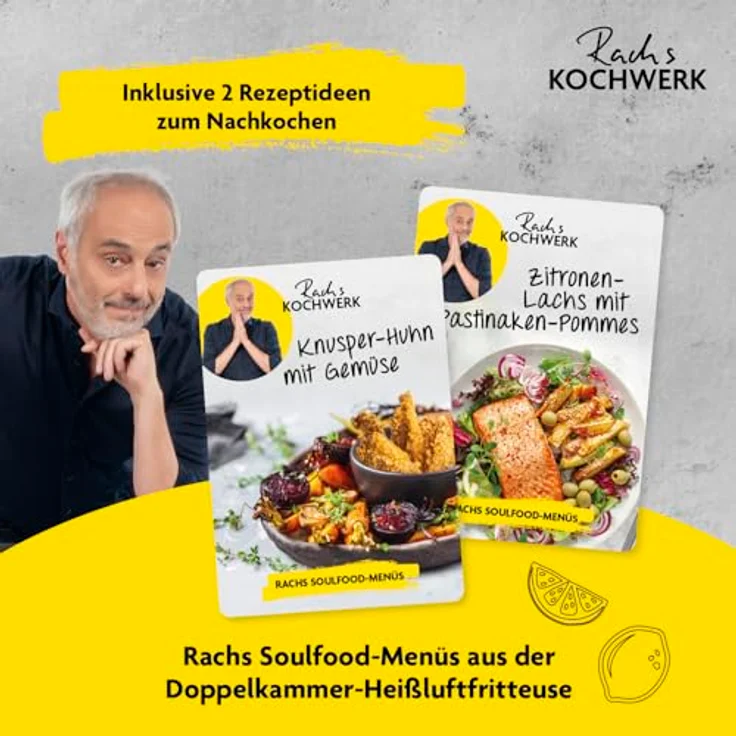 XXXL HEIßLUFTFRITTEUSE Rachs Kochwerk, Schwarz, 7 L, antihaftbeschichteter Innenbehälter, Temperaturanzeige, Touchscreen, Heißlufttechnologie – Bild 7