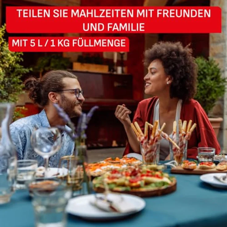 Tefal Heißluftfritteuse Easy Fry Pop, 5 L, 1 kg, 10 automatische Programme, inkl. 35 Backpapierblätter, farbenfroh – Bild 3
