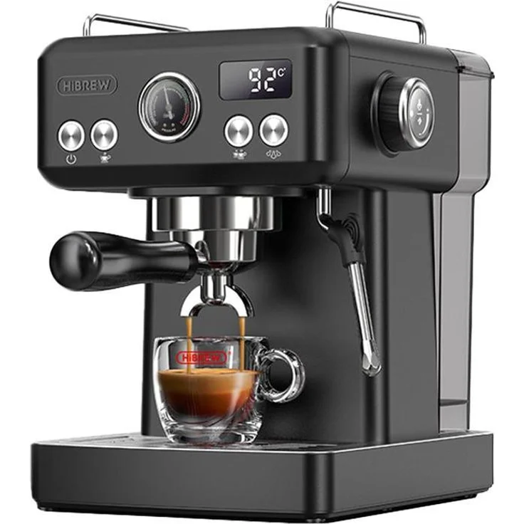 HiBREW H10A, Siebträgermaschine mit Temperature Control, schwarz