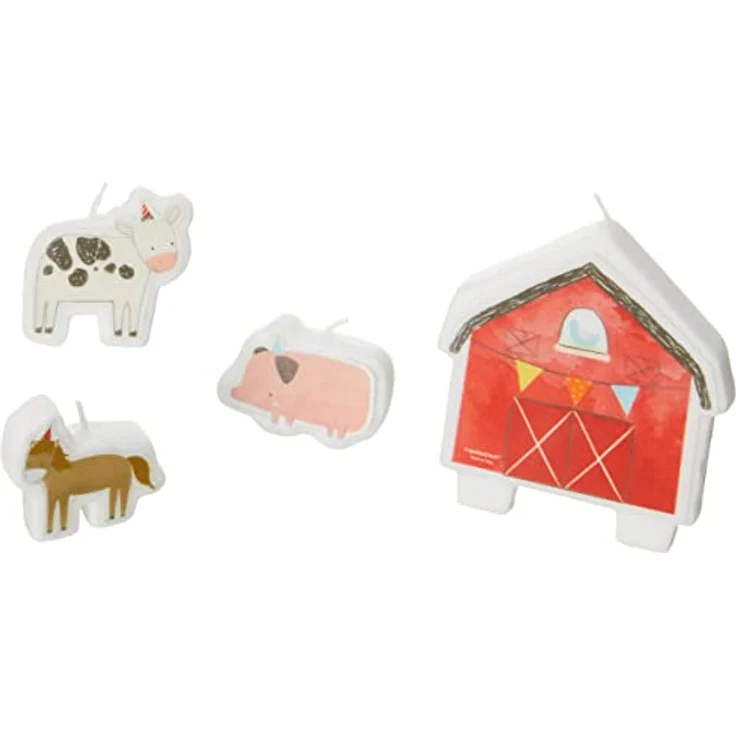 Amscan 170601 - Figurenkerzen Bauernhof Geburtstag, 4 Stück, Kuchen-Kerzen – Bild 3