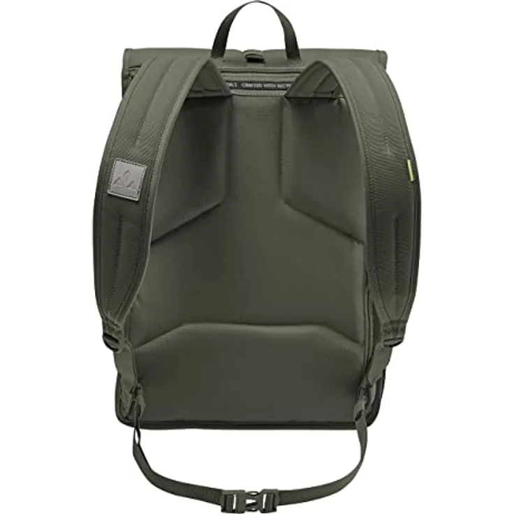 VAUDE Coreway Rolltop 20, Freizeitrucksack mit 15,6 Zoll Laptopfach, khaki, aus recycelten PET-Flaschen, gepolstert, seitlicher Reißverschluss – Bild 2