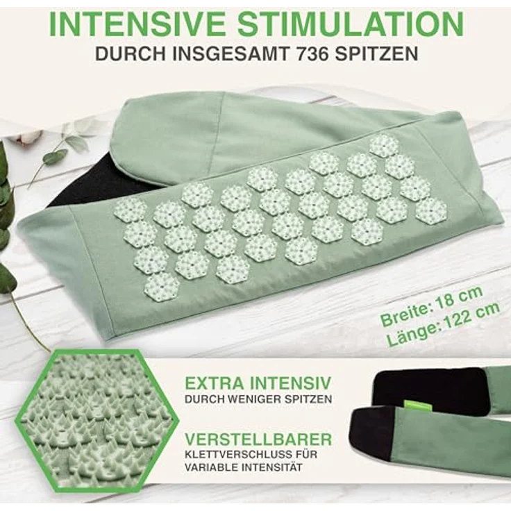 BACKLAxx® Massagegerät Akupressur Lendengürtel, Lendengurt, Akupressur Gürtel gegen Rückenschmerzen, Intensitätsregulierung durch Klettverschluss – Bild 3