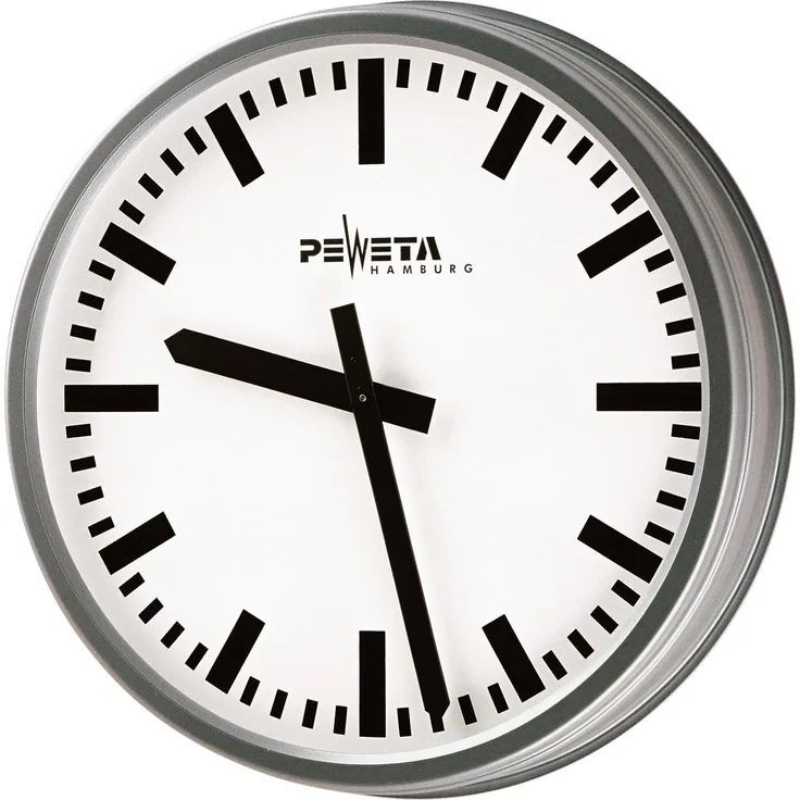 Peweta Wanduhr, Wetterfeste Aussenuhr (42 cm), Anthrazit Graumetallic, Funkuhr DCF77, Netzbetrieb 230 V, Aluminiumgehäuse, Plexiglas XT