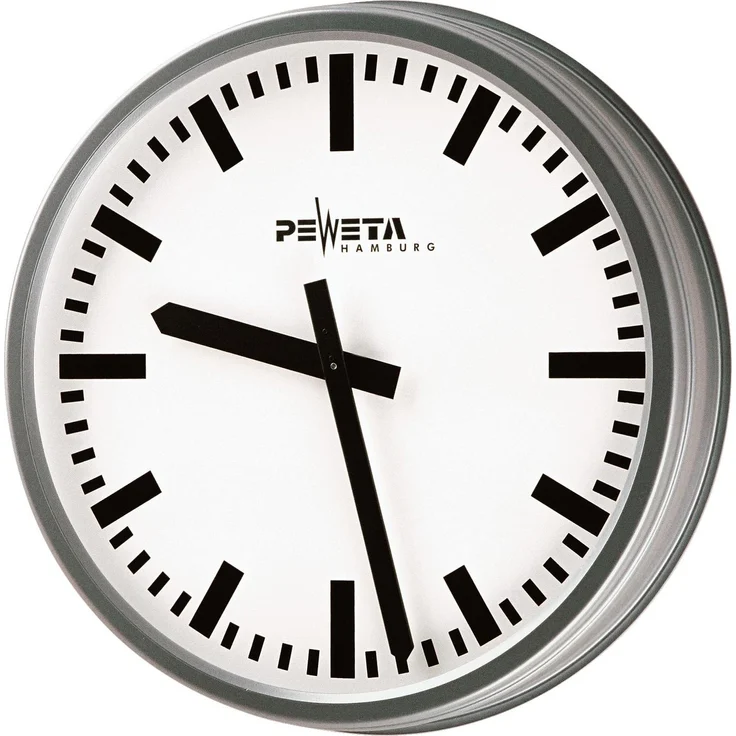 Peweta Wanduhr, Wetterfeste Aussenuhr (42 cm), Anthrazit Graumetallic, Funkuhr DCF77, Netzbetrieb 230 V, Aluminiumgehäuse, Plexiglas XT