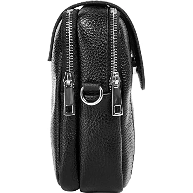 Samantha Look Umhängetasche, echt Leder, Made in Italy, 2 Hauptfächer, abnehmbarer Schultergurt, 19 cm hoch – Bild 5