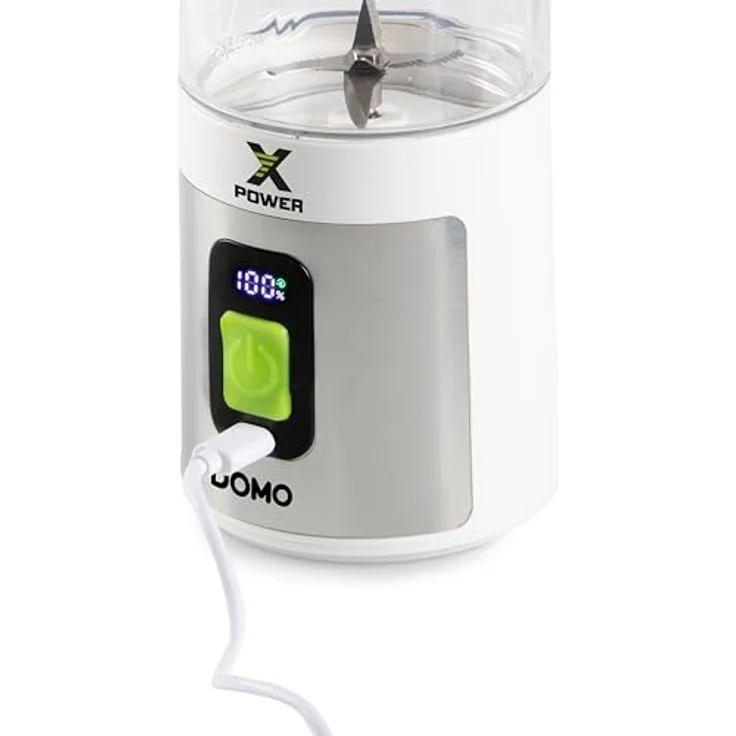Domo XPOWER MIXER ZUM MITNEHMEN, 2-in-1 Standmixer mit 120 W, 600 ml BPA-freie Tritan-Flasche, USB-C-Ladekabel, LED-Akkuanzeige – Bild 7