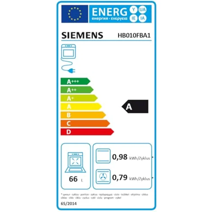 Siemens HB010FBA1, Backofen schwarz mit 66 l Garraumvolumen, 5 Backofenfunktionen und 3D Heißluft – Bild 10