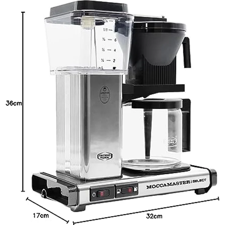 Moccamaster Filter Kaffeemaschine KBG Select, 1.25 Liter, 1520 W, Polished Silver – Bild 2