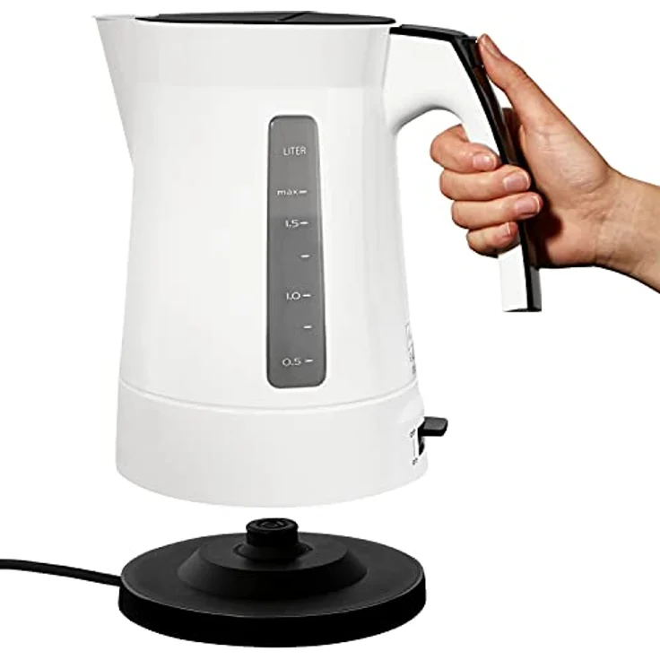 Melitta Enjoy Wasserkocher Aqua 1,7 Liter Hochglanz 2.400 Watt schwarz-weiß, 100301 wh-bk – Bild 2