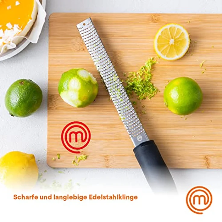 MasterChef Zestenreißer / Küchenreibe, Parmesanreibe, Zitronreibe, Zester, Ingwerreibe, Soft Griff Micro Planing Tool, Perfekt für Fein Geriebene Gewürze, Handreibe, 32.5 cm, Spülmaschinenfest – Bild 4