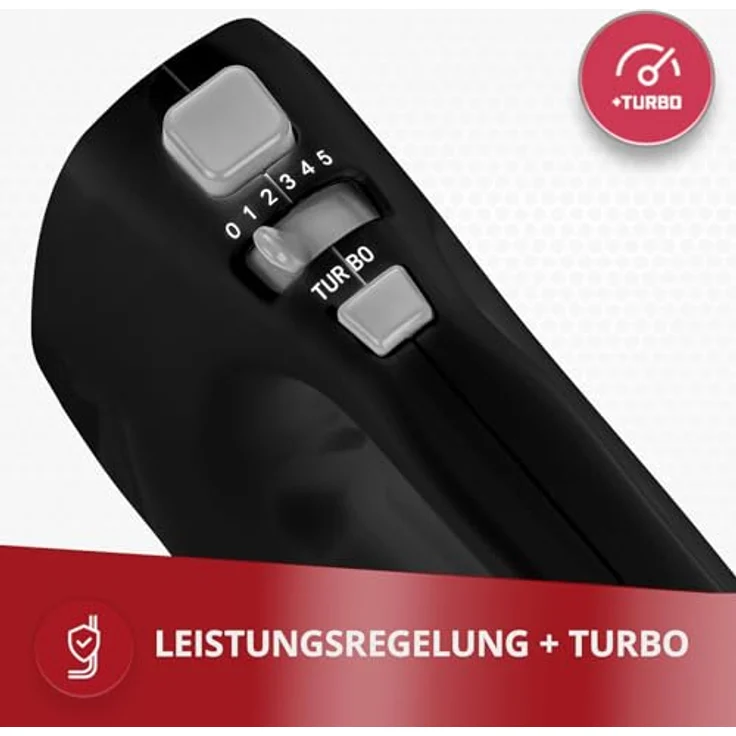 MPM MMR-19/C Handmixer 750 W, 5 Geschwindigkeitsstufen, Turbo-Funktion, 2 Aufsatzpaare, Aufsatzsperre, ideal zum Rühren und Kneten – Bild 3
