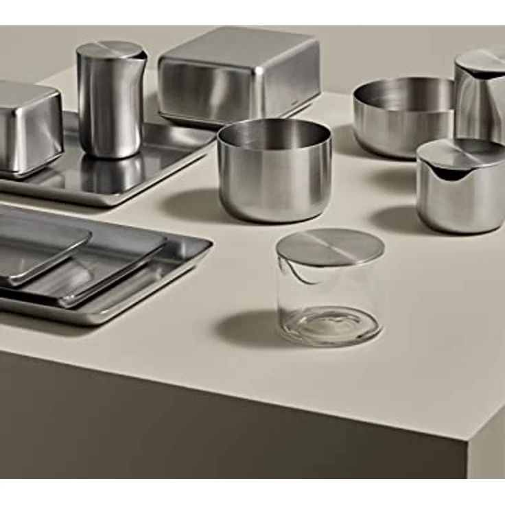 Blomus -BASIC- Sahnekännchen aus mattiertem Edelstahl mit Deckel, 120 ml Fassungsvermögen, spülmaschinengeeignet, Edelstahl, 63618 – Bild 5
