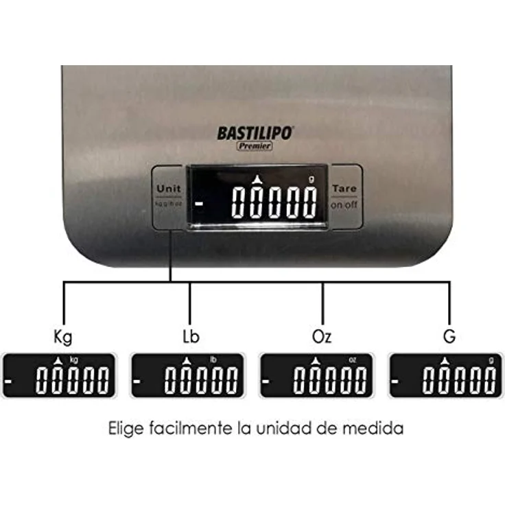Bastilipo SCA5K-INOX Digitale Küchenwaage CA5K-INOX Edelstahl – Bild 4