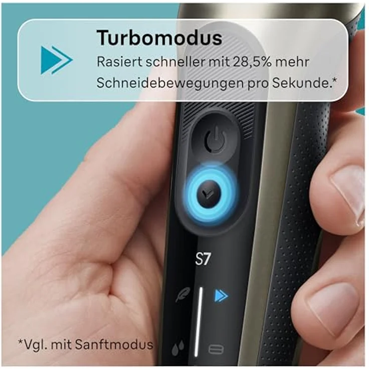 Braun Series 7 Rasierer 72-C7650cc, Nass- und Trockenrasierer mit Reinigungsstation, wasserdicht, Gold – Bild 4